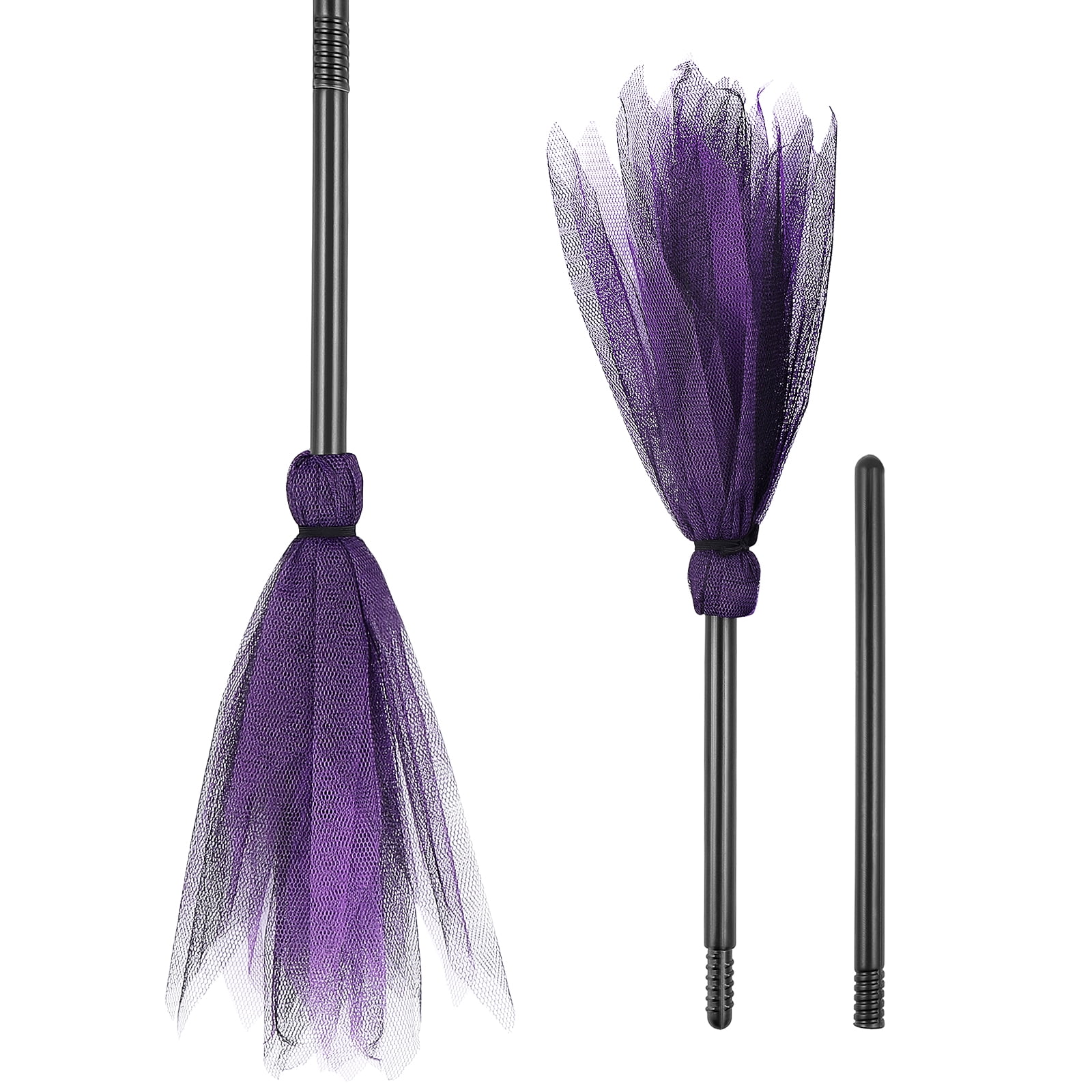 Buy NUOLUX Broom Halloween Witch Broomstick Witches Stick Plastic Gauze Pole Besom Prop Wizard