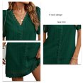 thumbnail image 4 of Vestido con ribete de encaje de manga corta con cuello en V,Vestido de encaje de manga corta con cuello en V para mujer Vestido de encaje de manga corta con cuello en V Rendimiento de gama alta, 4 of 5