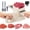 Pink(with Steady Grip ), variant on Fresh Meat Slicer with Steady Grip, Manual Fresh Meat Cutter, Adjustable Thickness 2mm/4mm, 17 Blades for 18 Slices, Cuts Slices Strips Dices,