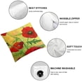 thumbnail image 4 of Nawypu  Ink Painting Watercolor Red Poppy Flowers Yellow Background Decorative Throw Pillow Cover Case Home Living Room Bed Sofa Car 2pcs 12x12in, 4 of 6