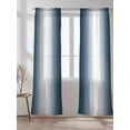 thumbnail image 2 of Sheer Curtains 108 inches Long, Dark Blue Gradient Countryside Farmhouse Abstract Light Filtering Sheer Window Curtains Rod Pocket Voile Drapes for Bedroom Living Room, 52"W x 108"L 2 Panels, 2 of 7