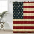 thumbnail image 4 of Shower Curtain Bathroom Set USA Flag Stars and Stripes Waterproof Fabric Shower Curtains with Grommets&Hooks Independence Day Patriotic Privacy Bath Curtain for Bathtub 72x84in, 4 of 7