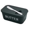 thumbnail image 3 of BUTOMKY Butter Dish with Lid - Plastic Butter Storage Container, Large Countertop Butter Keeper for Refrigerator & Kitchen (Includes Butter Knife) White Green, 3 of 7