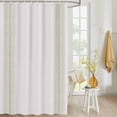 thumbnail image 4 of Fabric Shower Curtain, Boho Sage Green Geometric Striped Farmhouse Style Bathroom Curtain with 12 Hooks Waterproof No Bad Odor Machine Washable Bath Curtains for Bathroom, Spa Room, 60"x72", 4 of 6