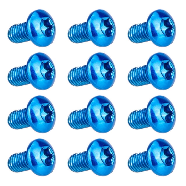 ziyahi 12PCS Bicycle Disc Brake Rotor Torx Bolts T25 M5x10mm Bike Alloy Steel Disc Brake Rotor Fixing Screws Blue 1Set