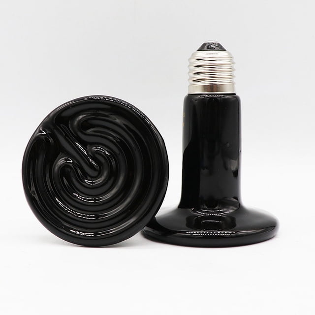 Lámpara de calor para reptiles de 75 W y 220 V, lámpara de calor de cerámica infrarroja resistente al agua E27 para reptiles y anfibios.