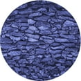 thumbnail image 1 of Ahgly Company Machine Washable Indoor Round Transitional Midnight Blue Area Rugs, 7' Round, 1 of 7