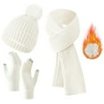 thumbnail image 2 of Bibifish Womens Hat Gloves Scarf Sets 3 Pc Solid Color Beanies Hat Gloves And Long Scarves Trendy Cold Weather Hat Neck Warmer Sets, 2 of 6