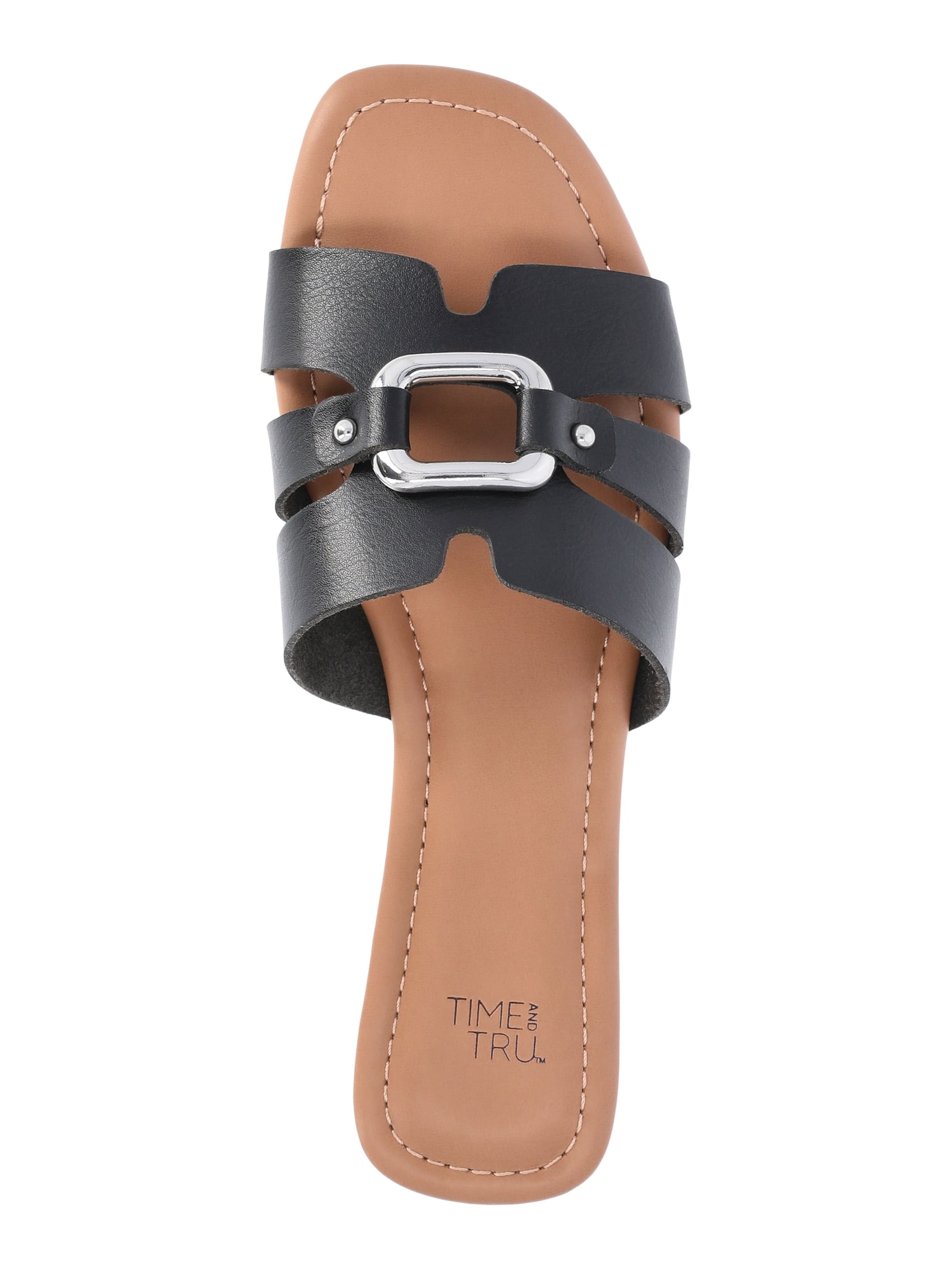 Time and Tru Women's Hardware Slide Sandals