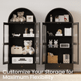 thumbnail image 3 of YODOLLA 73" Arched Cabinet Metal Storage Display Cabinet, Pantry Cabinet, Black, 3 of 12