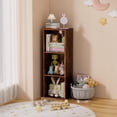 thumbnail image 6 of 3 Tier Bookshelf, Narrow Bookcase for Small Spaces, Wooden Book Case Bookshelves Storage Organizer for Bedroom Living Room Home Office (Retro Brown, 3 Cube), 6 of 8