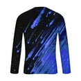 thumbnail image 5 of Yufatyle Long Sleeved Shirts for Men Casual Printing Workout Pullover Round Neck T-Shirt Slim Fit Tops, Blue S, 5 of 5