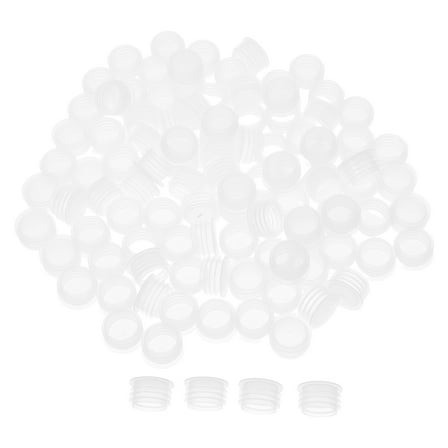 Soimiss 100Pcs Plastic Jar Lids with Clear Threaded Design for Reusable Canning Jars