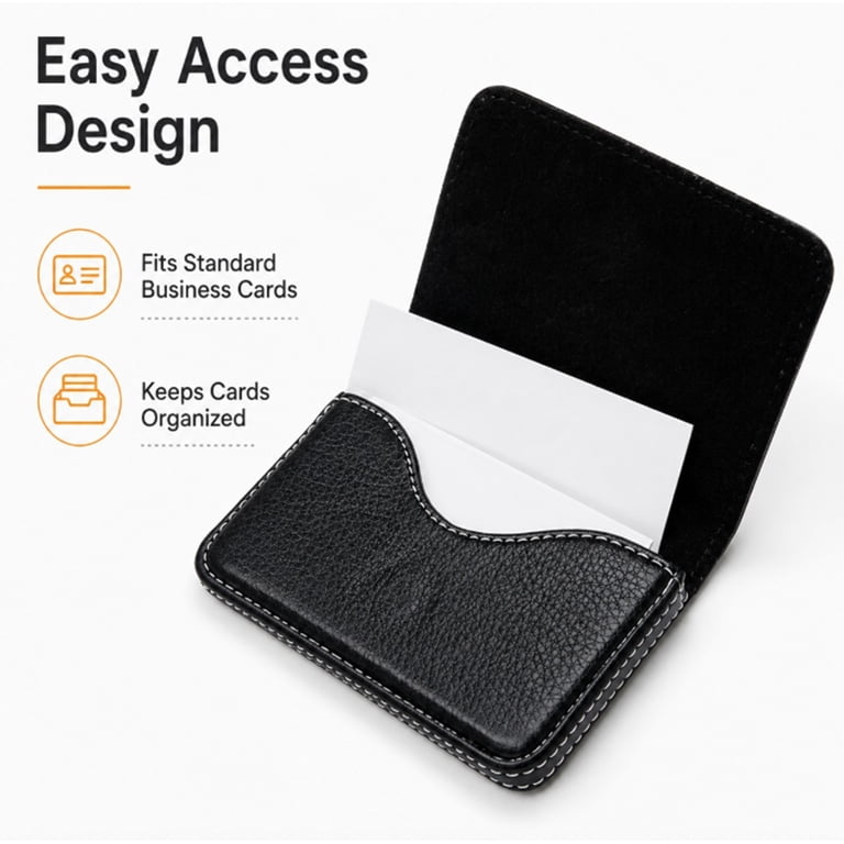 TIKA PU Leather Business Card Holder Wallet - Sleek Pocket Design