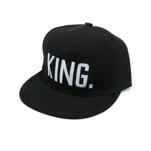 Gorra de béisbol acrílica de ala plana con bordado de letras KING