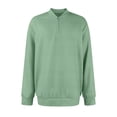 thumbnail image 3 of Yokua Men's Quarter Zip Up Pullover Mock Neck Long Sleeve Sweater Casual Corduroy Polo Sweatshirt, 3 of 8