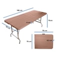 thumbnail image 3 of Mesa Portatil Plastico Portafolio Plegable 180cm Cafe JARDIMANÍA JM-M180Brown, 3 of 6