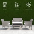 thumbnail image 3 of Ilios Innova Juego de Sala para jardín de 4 piezas fabricado en Mimbre sintético, Set para exteriores 3 Sofás con Asiento Acolchado y Mesa de Vidrio (Sala-4p), 3 of 9