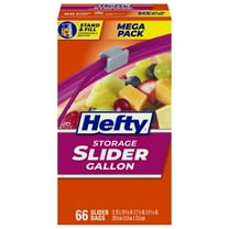 Hefty Slider Kitchen Storage BDF32 Bags, Gallon Size, 66 Count