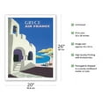 thumbnail image 2 of Grece (Greece) - France - Vintage Airline Travel Poster by Guy Georget c.1959 - Fine Art Matte Paper Print (Unframed) 20x26in, 2 of 4