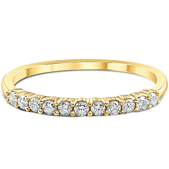 Pompeii 1/4ct 14K Yellow Gold Diamond Wedding Anniversary Ring Band (H,I2)