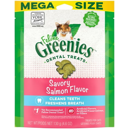 UPC: 0642863111402 | Greenies Savory Salmon Flavor Dental Crunchy Treat for Cat  4.6 oz.