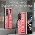 thumbnail image 2 of Jiahe Cover For Samsung Galaxy Z Fold4 7.6 inch Leather Case,Hybrid Shockproof Wrist Strap with S Pen Holder Full Body Protection Case Cover,Pink, 2 of 9