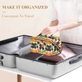 thumbnail image 3 of FORMRS Makeup Bag Travel Cosmetic Organizer for Women Fold Flat Zipper Pouch with Handle, Black Clover Pattern, 3 of 8