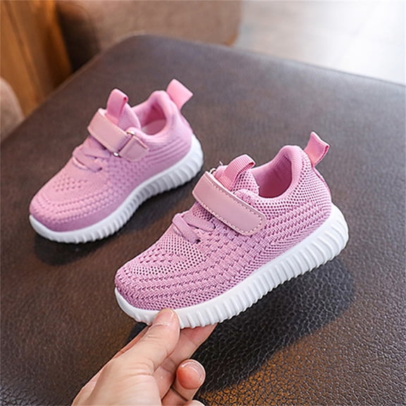 VOUZZA Kids Lightweight Mesh Sneakers Breathable Net Panel Hook and Loop Strap Anti- Athletic Running Walking Shoes for Boys Girls