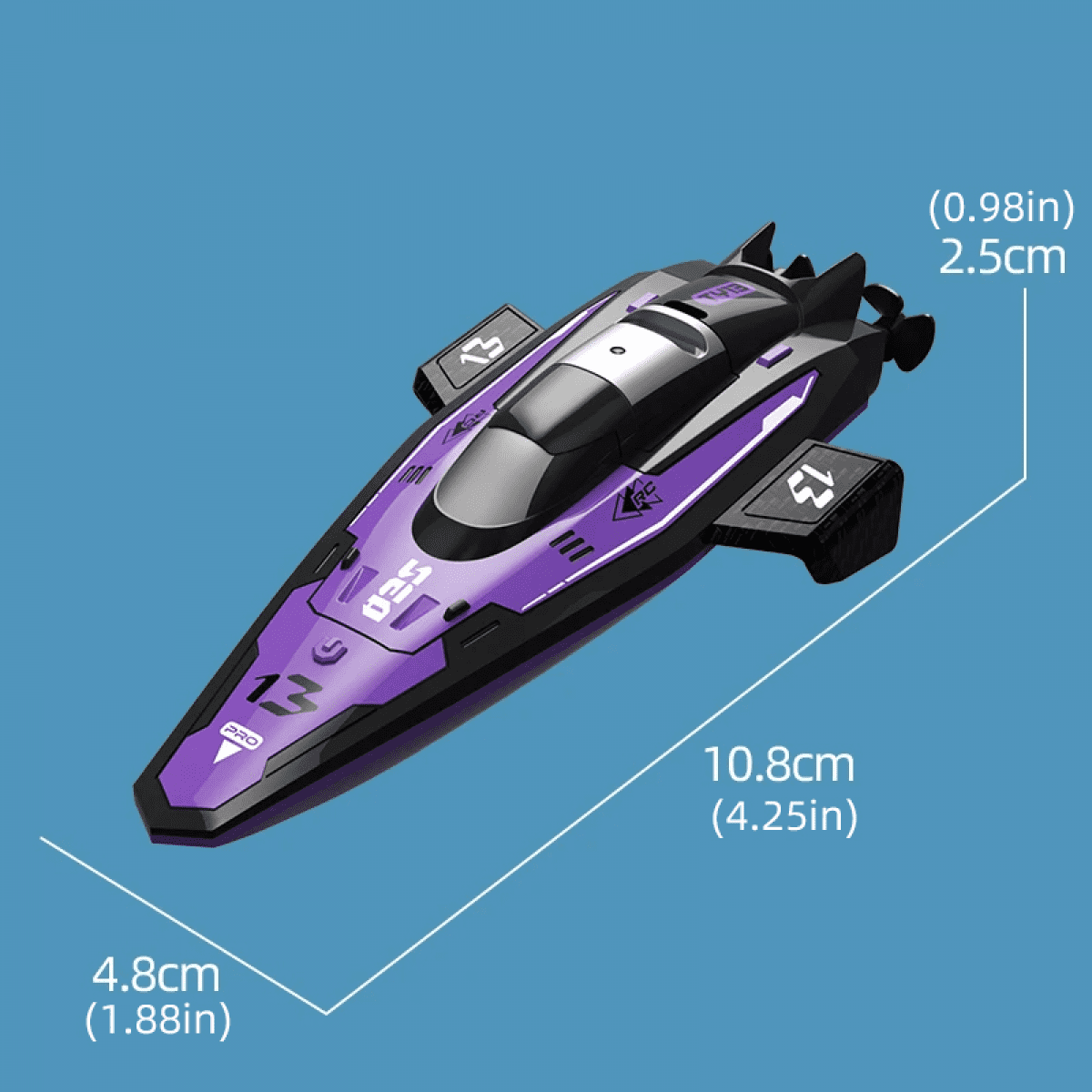 Mini Remote Control Boat for Adults, 2.4G RC Water Toys for Pool Electric Boat for Aged 14+ Christmas Birthday Gifts(Yellow)