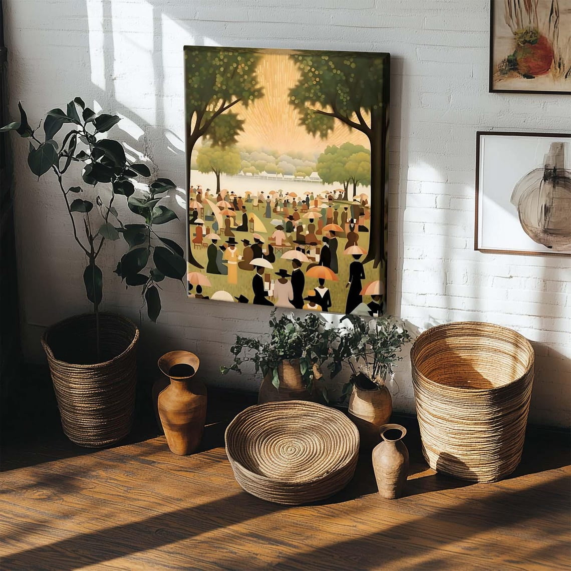 Juneteenth Celebration Canvas Art: African American Family Gathering in Sunny Park - Premium UV Ink Fade-Resistant, Ready-to-Hang - Living Room/Classroom Tribute to Black Heritage & Freedom