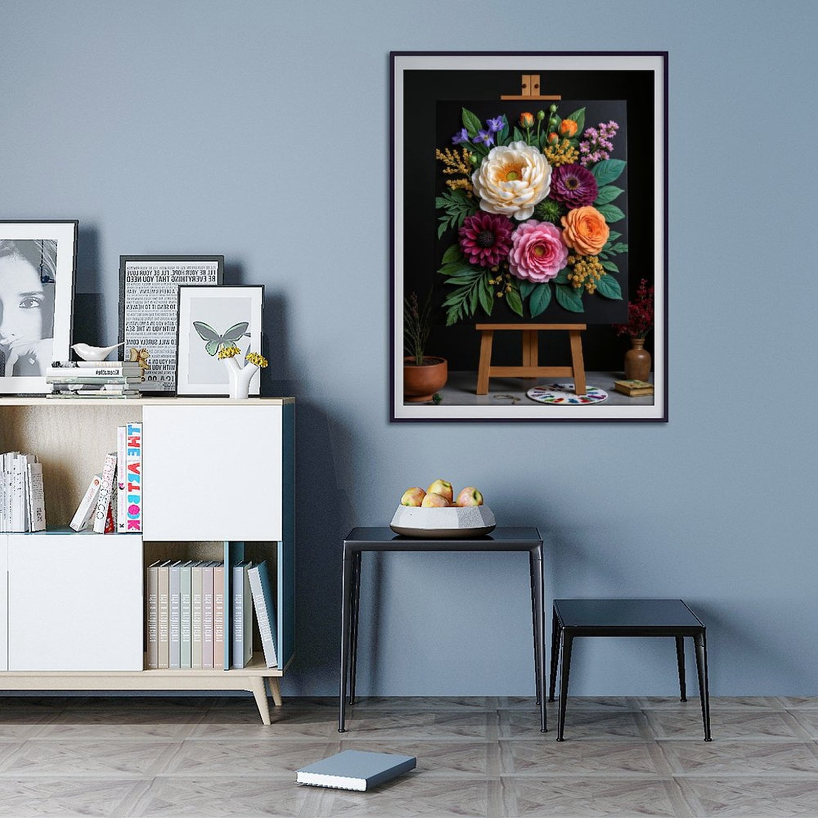 Diamond Art Kit for Adults, Blooming Floral Art Canvas Display Diamond Painting for Adults Beginners, 5D DIY Diamond Art Painting Kits, Colorful Diamond Painting Craft for Home Decor 12x16