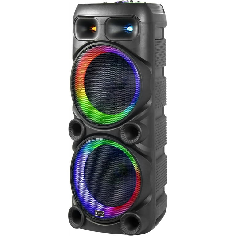IQ Sound IQ-6512DJBT 2 X 12-inch Portable Bluetooth Speaker, w/TWS