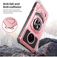 thumbnail image 6 of Compatible Case for Nokia C200 Case with Tempered Glass Screen Protector [Military Grade] Ring Car Mount Kickstand Shockproof Hard Phone Case - Rose, 6 of 7
