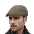 thumbnail image 2 of XIAOCHA Men's Washed Cotton Ivy Cap Adjustable Buckle Closure Flat Brim Flatcap, 2 of 5