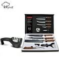thumbnail image 1 of Kitchen Chef Knife Knives Set Stainless Steel Forged Knife Nakiri Scissors Ceramic Peeler Slicer Paring Knife with Gift Case + 4 in 1 Knife sharpener, 1 of 8