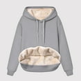 thumbnail image 3 of XIAOCHA Sherpa Lined Hoodies for Women Winter Thickened Warm Hoodie Casual Long Sleeves Hooded, 3 of 3