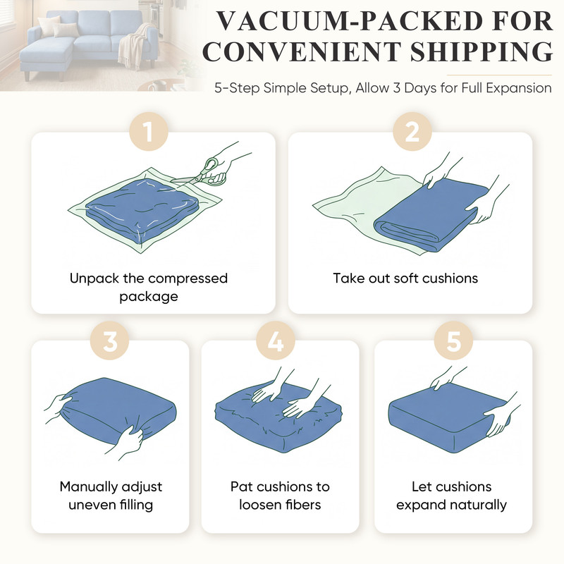 Lacoo L-Shaped Sofa Couch, 72" Modern Reversible Chaise Cloud Sofa with Cushions for Living Room, Apartment and Small Space, Blue