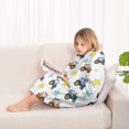 thumbnail image 4 of Cartoon Tractors Stars White Pattern Blanket Hoodies for Kids 6-13YR Oversize Wearable Blanket Hoodies for Boys Girls Teens, 4 of 7