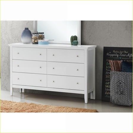 Dressers, Fully Assembled Versatile Style with French Dovetail Drawers | White | Particle Board