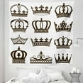 thumbnail image 1 of King Tapestry, Royalty Crowns Tiaras for Reign Queen Prince Cartoon Desgin, Fabric Wall Hanging Decor for Bedroom Living Room Dorm, 5 Sizes, Dark Green Brown White, by Ambesonne, 1 of 1