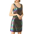 thumbnail image 3 of MODA NOVA Junior's Sparkle Sleeveless Mini Metallic Dress, 3 of 7