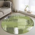thumbnail image 2 of Round Area Rug 4ft Sage Green Oil Painting Floor Carpets Indoor Floor Area Mat Stain-Proof Mat Circle Rugs for Living Room Dining Room Kitchen Bedroom, Abstract Graffiti Art Sofa Throw Carpet, 2 of 9