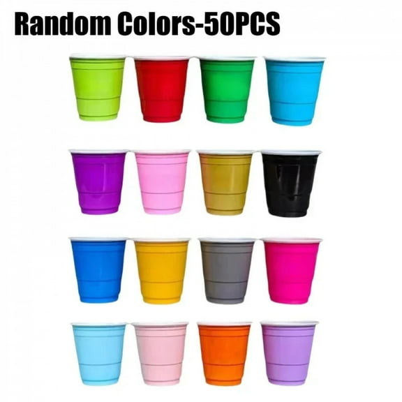 50Pc/Bag Mini Party Shot Cups Plastic Random Colors Disposable Cup Graduation Birthday Wedding Holiday Picnic Party Valentine's