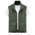 thumbnail image 3 of Bcfgryg Men's Jacket Vest Overalls Vest M Ulti Pocket Outdoor Casual Solid Color Simple Slim Stand C Ollar Comfortable Vest for Men, 3 of 3