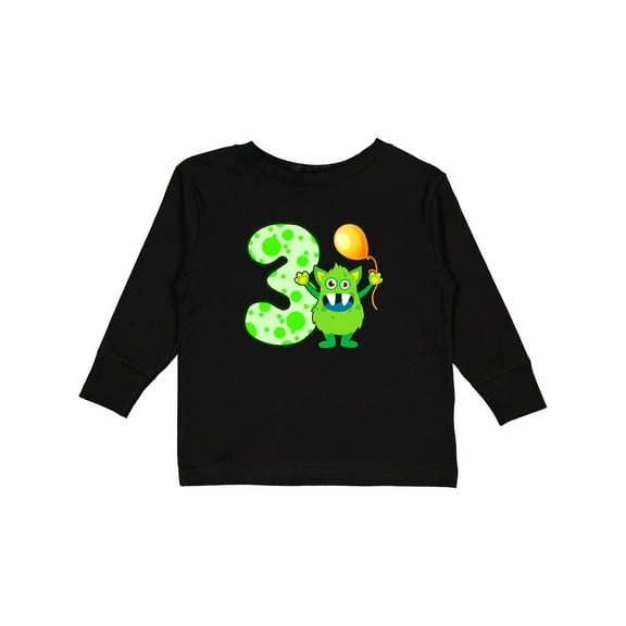 Inktastic 3rd Birthday Monster Boys or Girls Long Sleeve Toddler T-Shirt