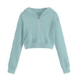 thumbnail image 3 of EnJoCho Girls Zip Sweatshirt Kids Soli𝖽 Classic Hoodies Soft Sweatshirt For Boys And Girls Cropped Zip Up Hoodie Kids Casual Long Sleeve Hooded Jacket Pocket 8 To 16 Years, 3 of 5
