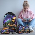 thumbnail image 2 of KUIFORTI Green Train Fashion Children Backpack Lunch Box Pencil Pouch Set 4PCS for Elementary Middle School Boys Girls Back to School Supplies, 2 of 7