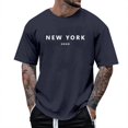 thumbnail image 3 of Afdoent Mens T-Shirt Male Casual Short Sleeve T Shirt With Letter Print And City Theme For Daily Wear And Outings Comfortable Fit Streetwear, 3 of 5