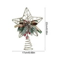 thumbnail image 3 of Christmas Star Tree Topper Farmhouse Rustic Acorn Pine Cone Tree Topper with Holly and Berry Decor Holiday Xmas Trees Topper 8.6" Christmas Star Topper for Tree Decorations, 3 of 6